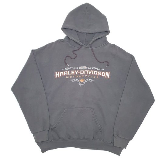 Mens Black Harley Davidson Biker Motorcycles Hals Wisconsin Hoodie Jumper