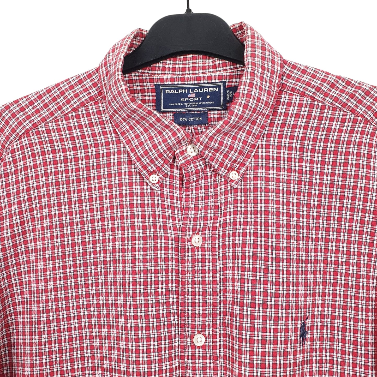 Ralph Lauren Long Sleeve Regular Fit Check Shirt Red