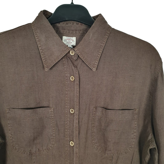 Armani Long Sleeve Regular Fit Shirt Brown