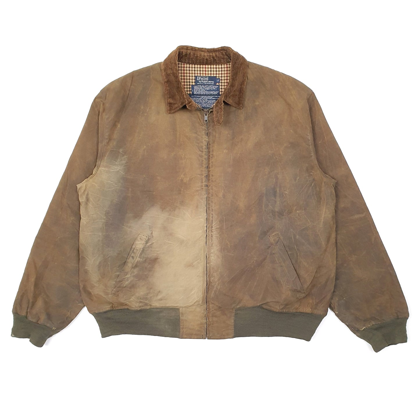 Mens Brown Polo Ralph Lauren Vintage Oil Lined Made in USA  Coat