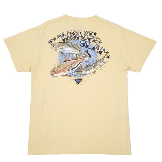 Mens Yellow Columbia Sportswear Performance Fishing Gear PFG Short Sleeve T Shirt