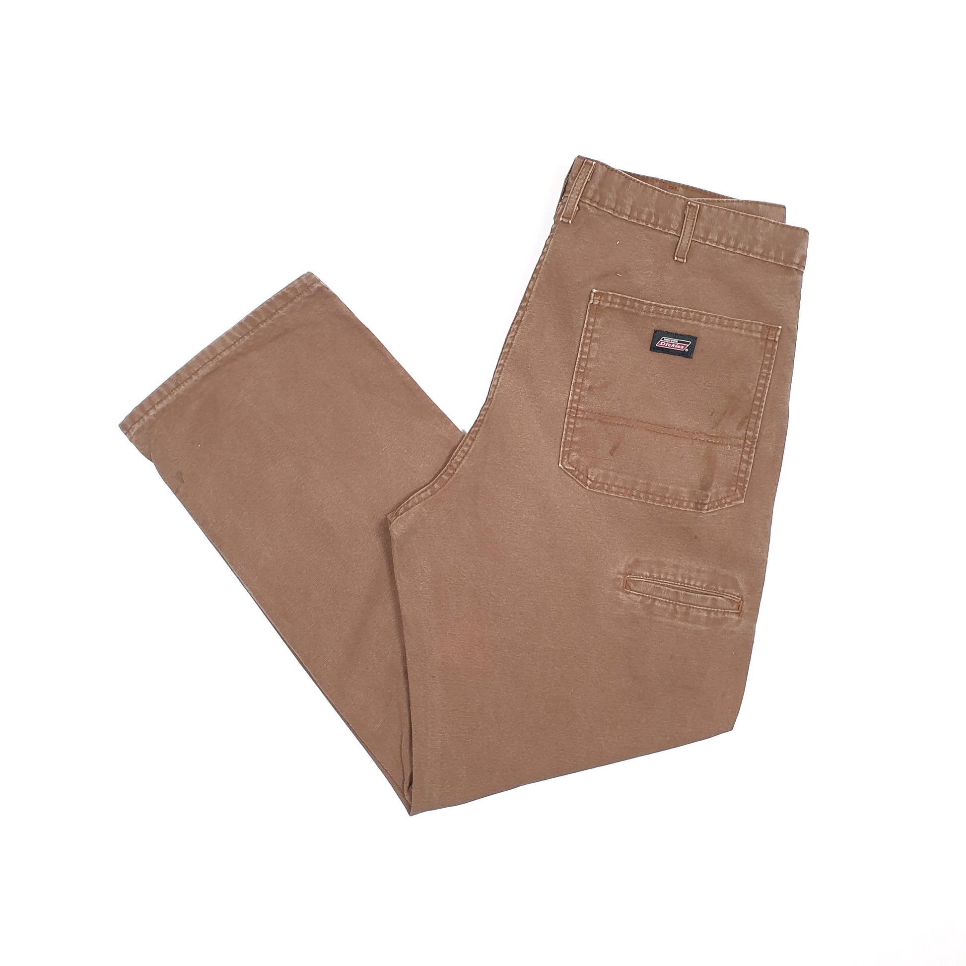 Mens Dickies Brown Carpenter Trousers W36 L29 Brown