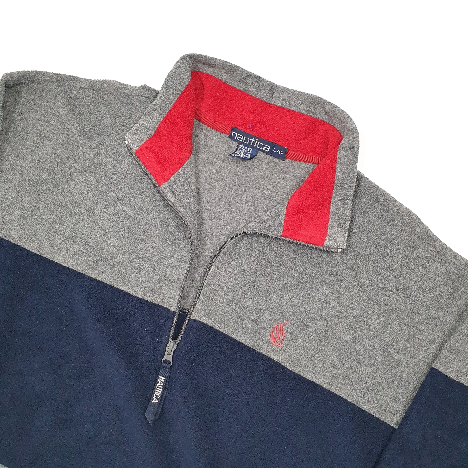 Nautica Quarter Zip Fleece L Grey