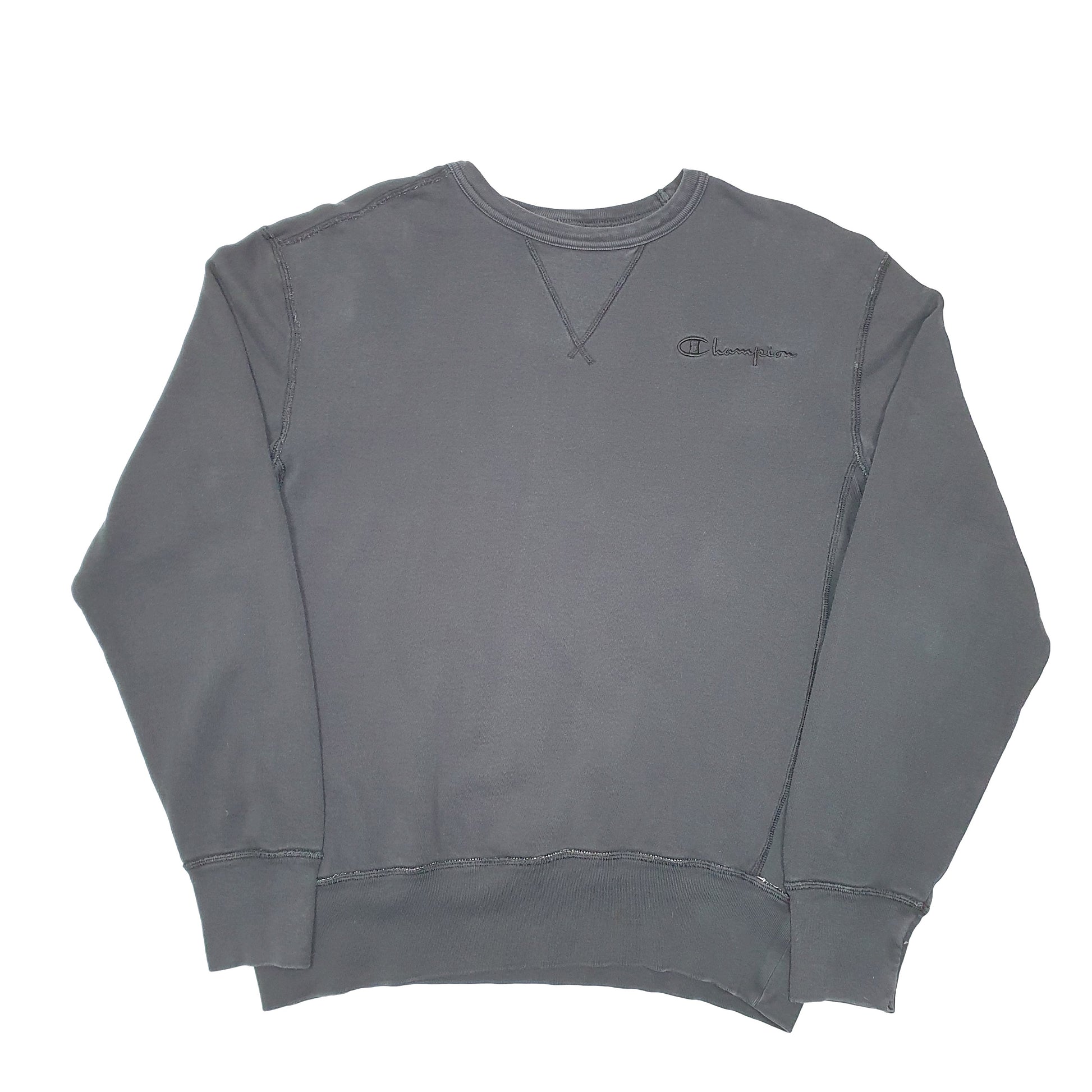 Mens Black Champion  Crewneck Jumper