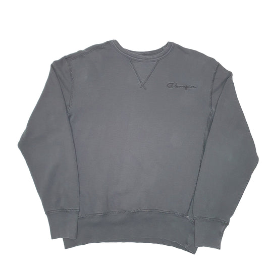 Mens Black Champion  Crewneck Jumper