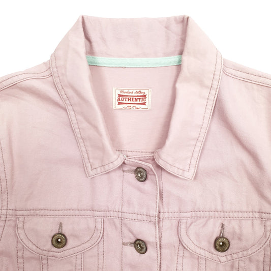 Womens Pink Authentic Trucker Denim Jacket Coat