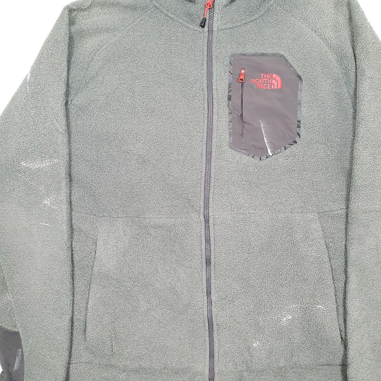 Mens Grey The North Face Sherpa Hoodie Full Zip Jumper