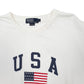 Mens White Polo Ralph Lauren USA Flag Spellout Crewneck Jumper