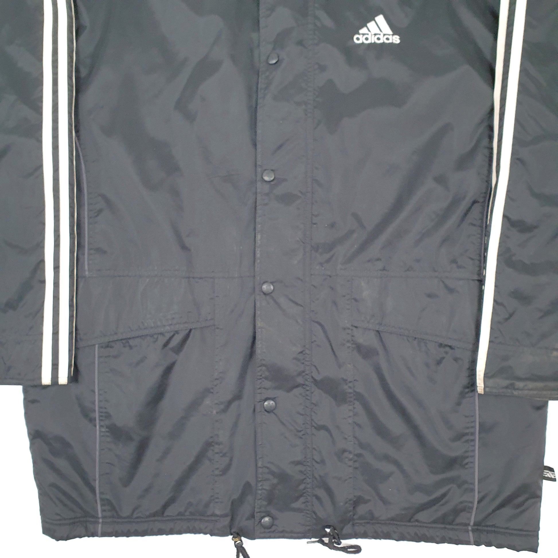 Mens Black Adidas Trench Pitchside Vintage Padded Jacket Coat