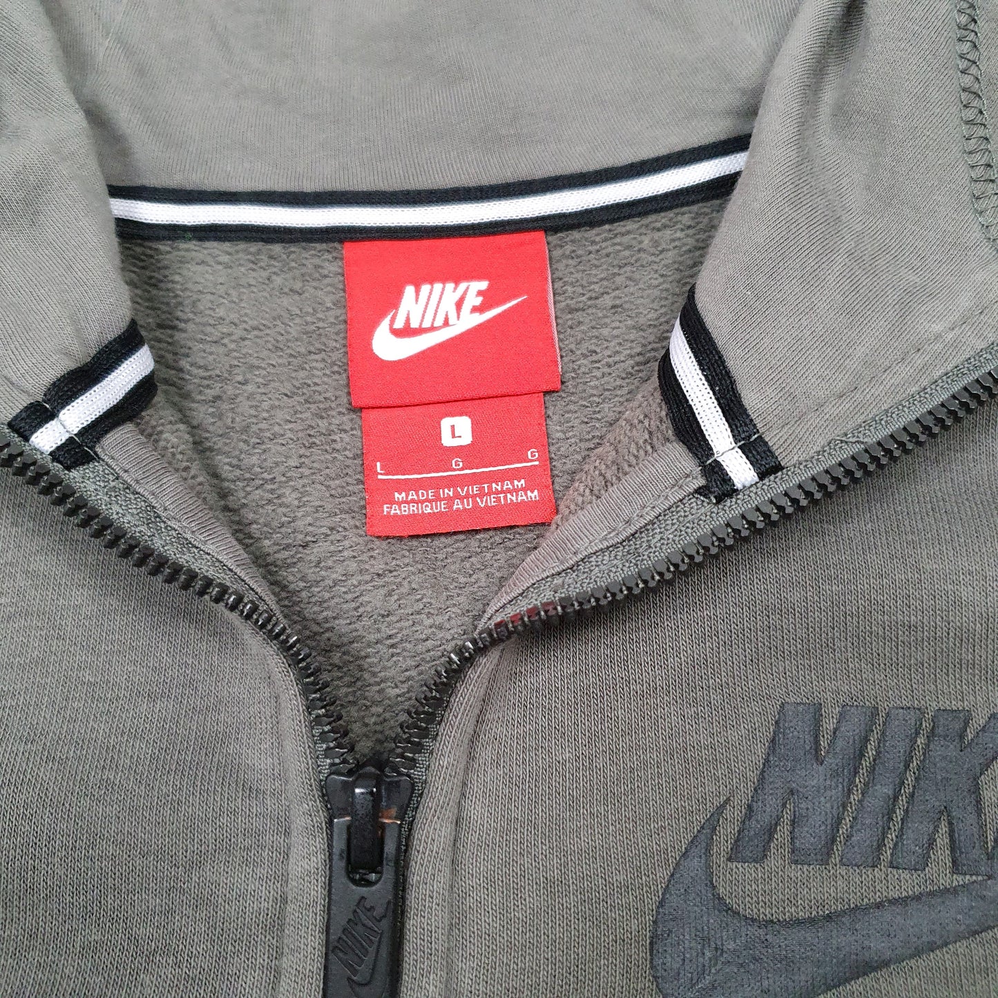  Khaki Nike Hoodie Full Zip Jumper