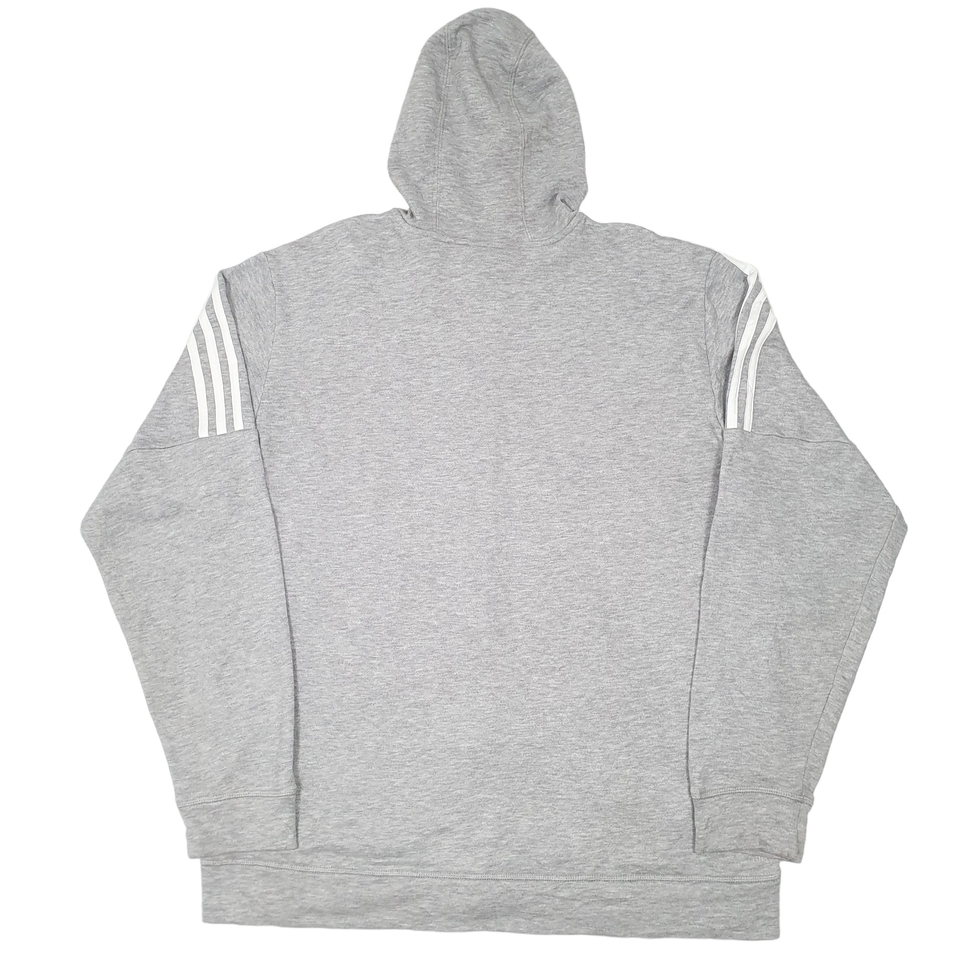 Mens Grey Adidas Hoodie Full Zip Jumper