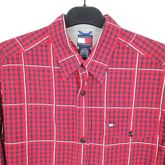 Tommy Hilfiger Long Sleeve Regular Fit Check Shirt Red