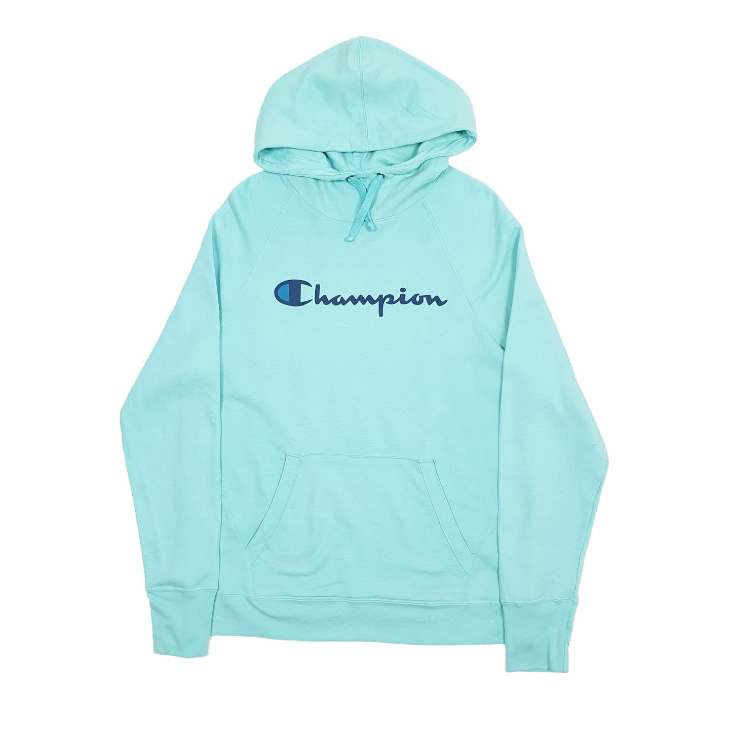 Womens Blue Champion Spellout Hoodie Jumper