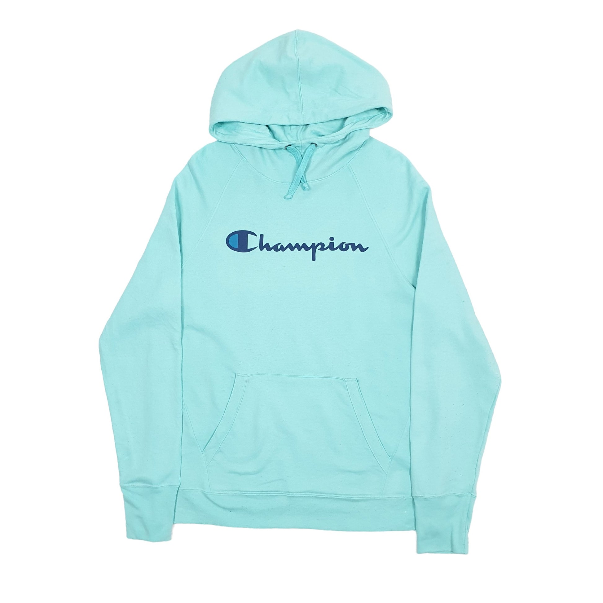 Womens Blue Champion Spellout Hoodie Jumper