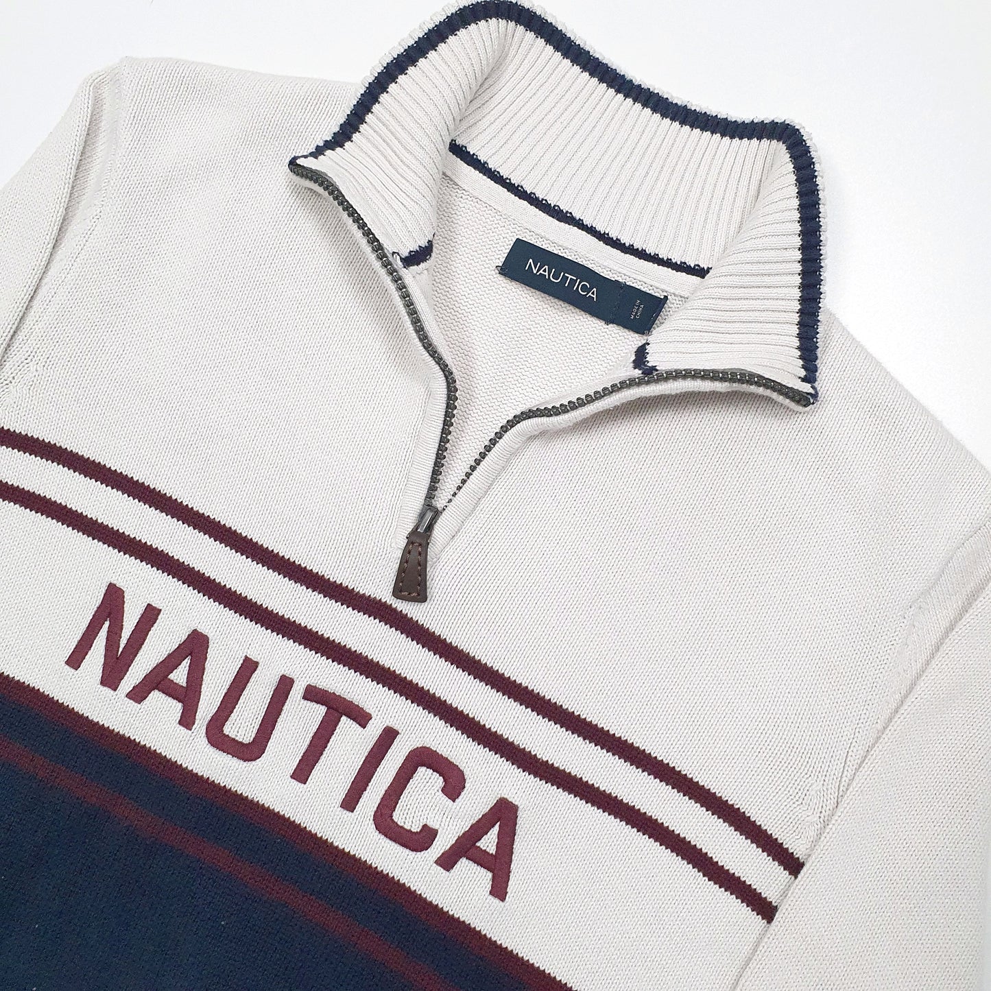 Nautica Spellout Quarter Zip S Navy