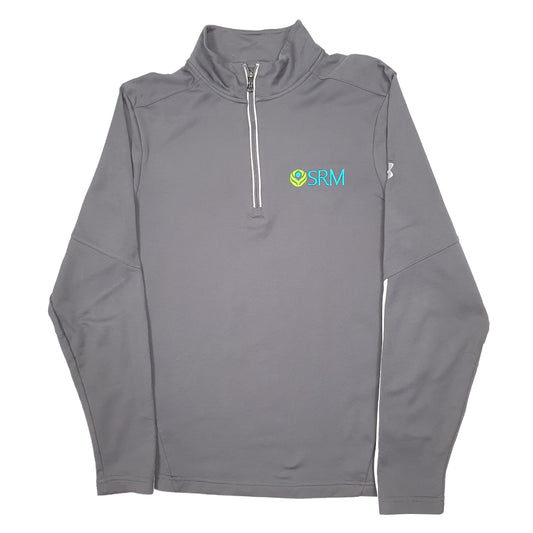 Mens Grey Under Armour Active Sports Running Quarter Zip Jumper