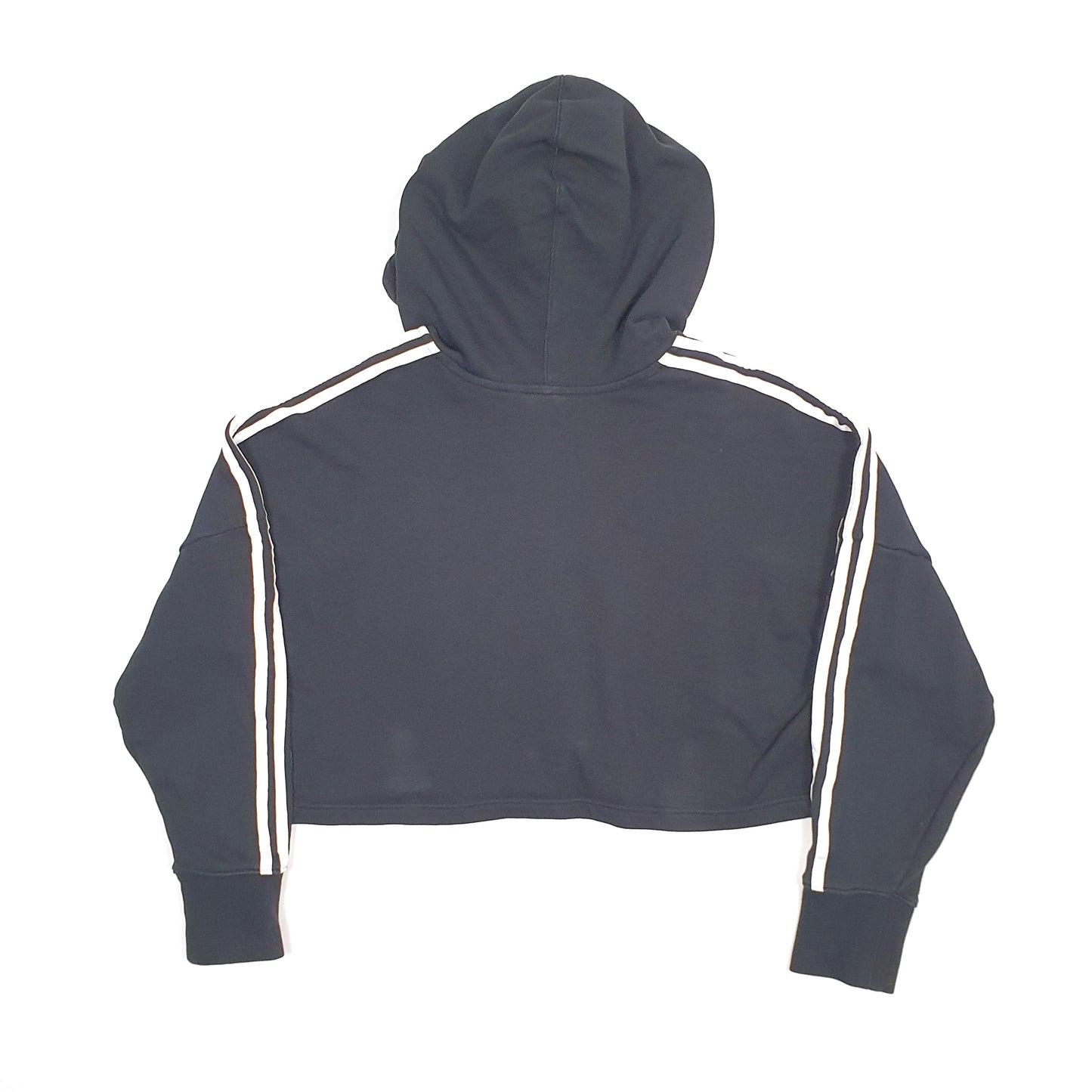 Womens Black Adidas Crop Top Hoodie Jumper