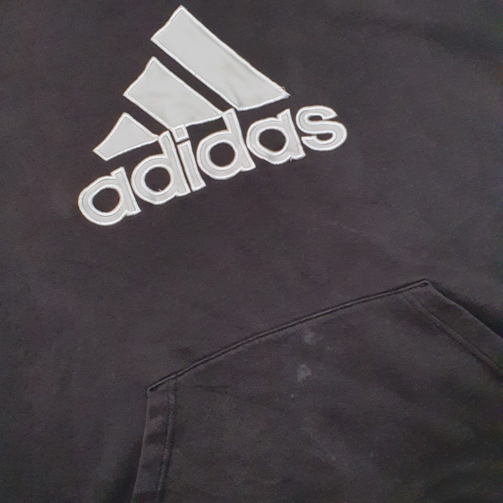 Mens Black Adidas Spellout Hoodie Jumper