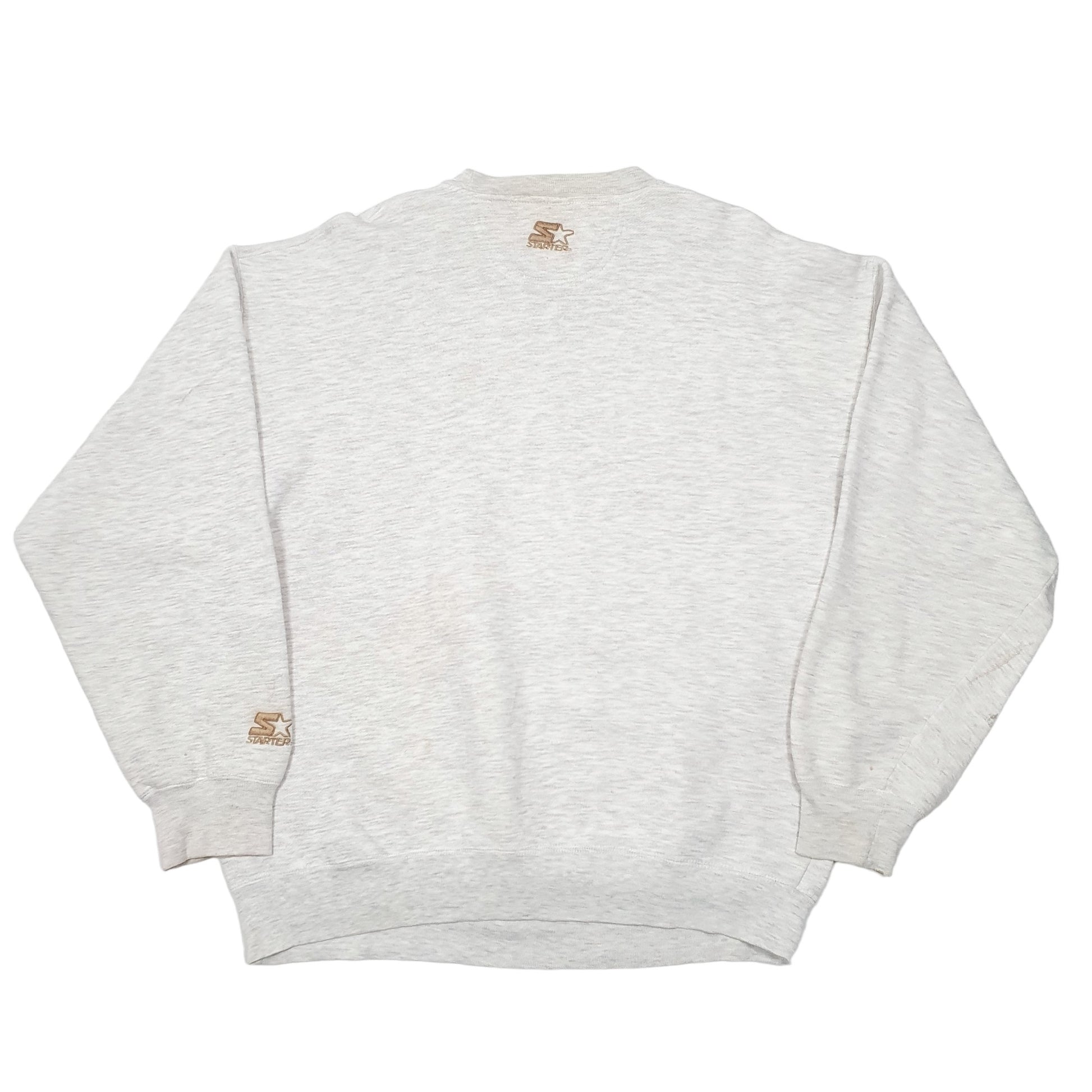 Mens Grey Starter Chicago Bulls Basketball Crewneck Jumper