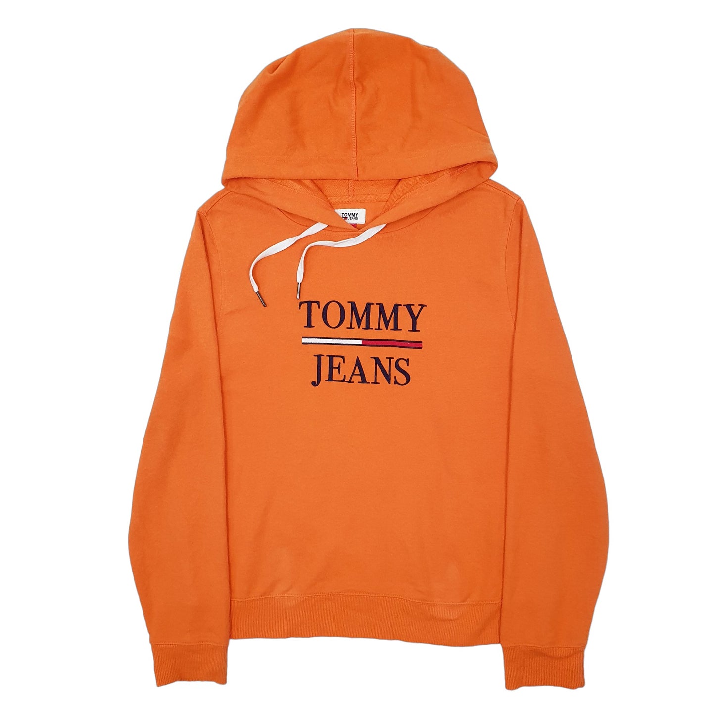 Womens Orange Tommy Hilfiger Jeans Spellout Hoodie Jumper