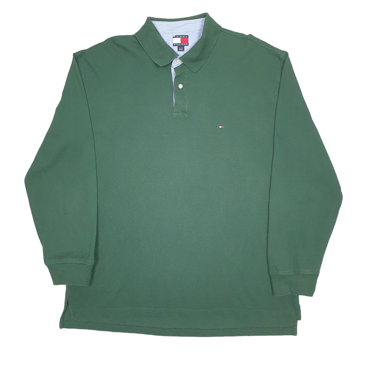 Mens Green Tommy Hilfiger  Long Sleeve Polo Shirt