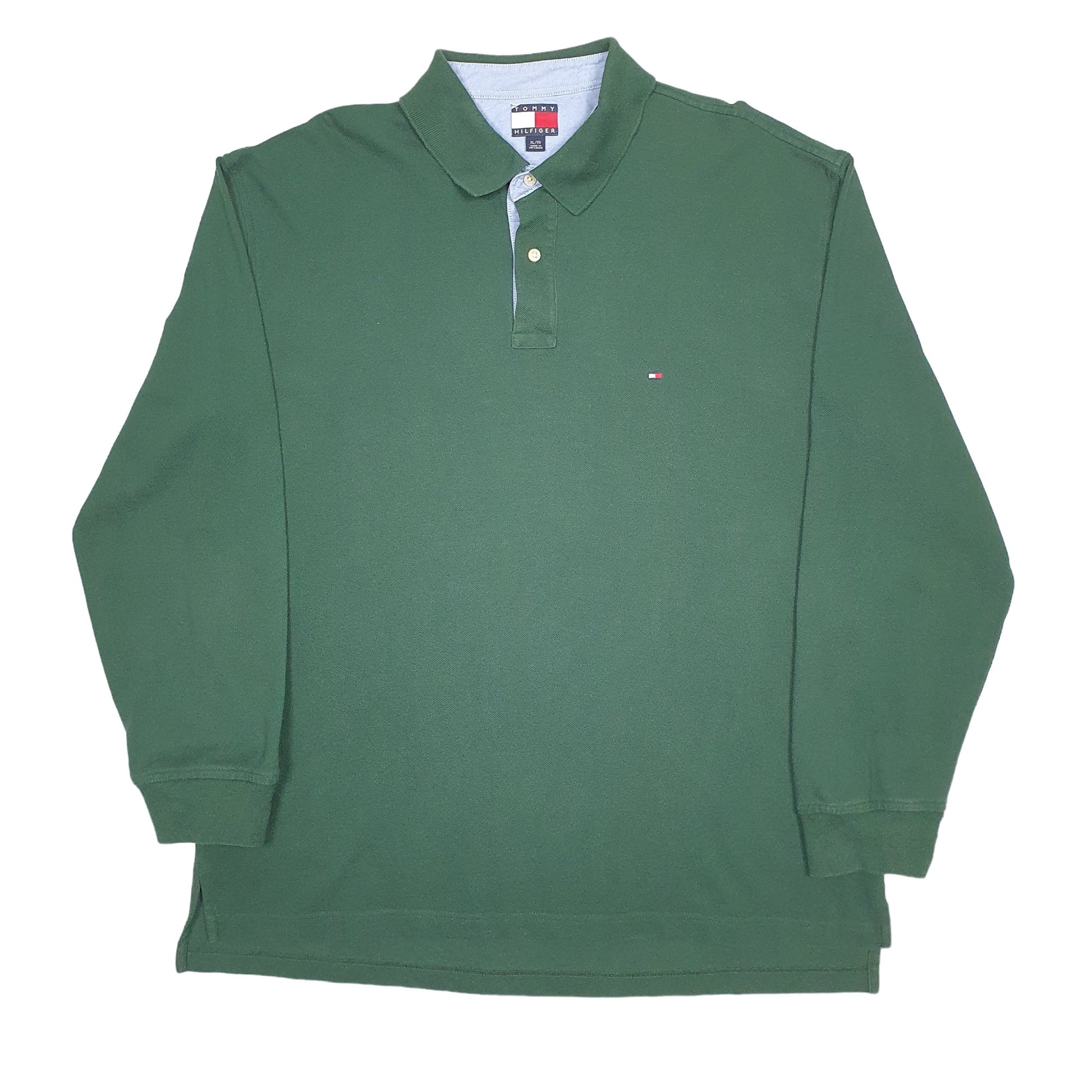 Mens Green Tommy Hilfiger  Long Sleeve Polo Shirt