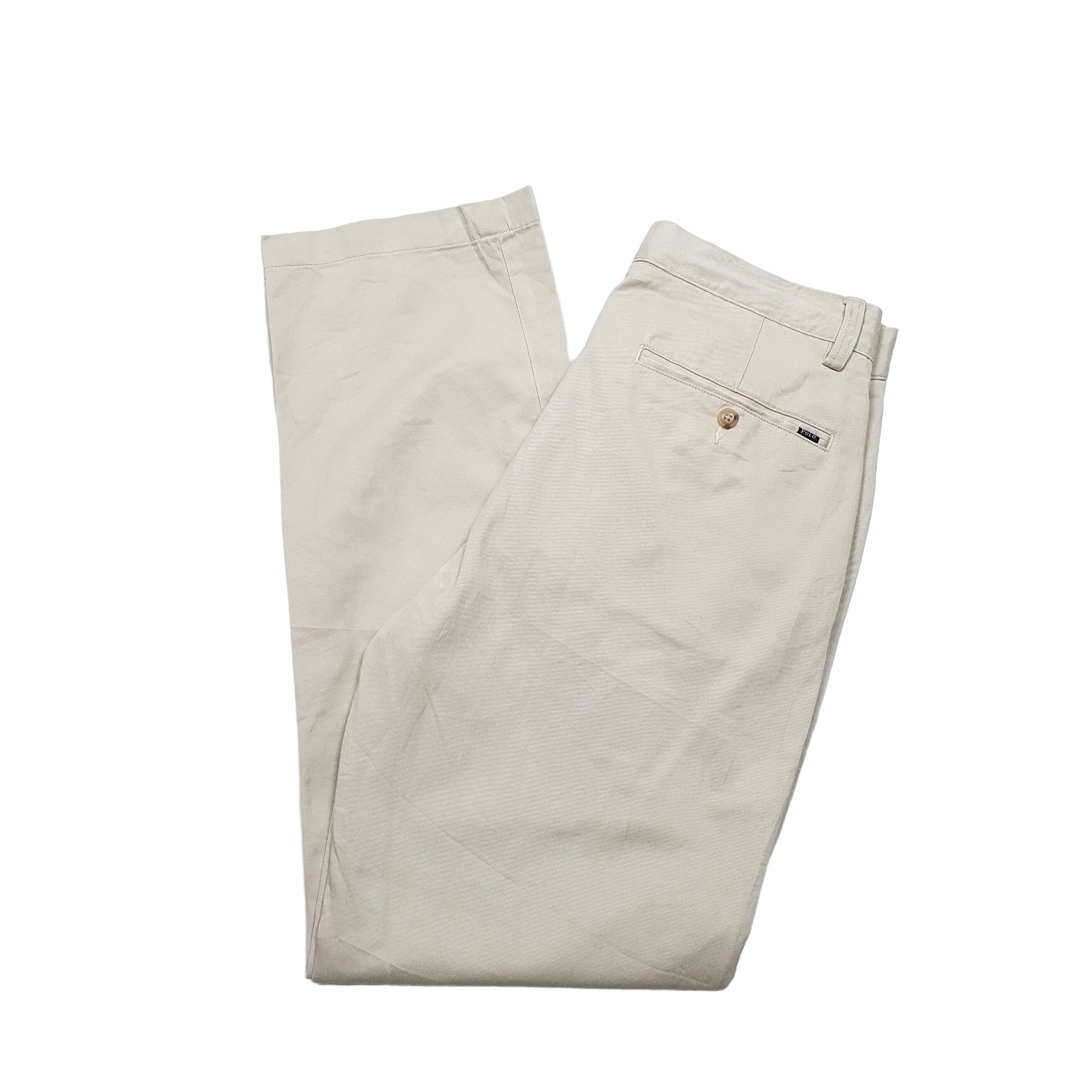 Mens Polo Ralph Lauren Cream Chino Trousers W30 L30 Cream