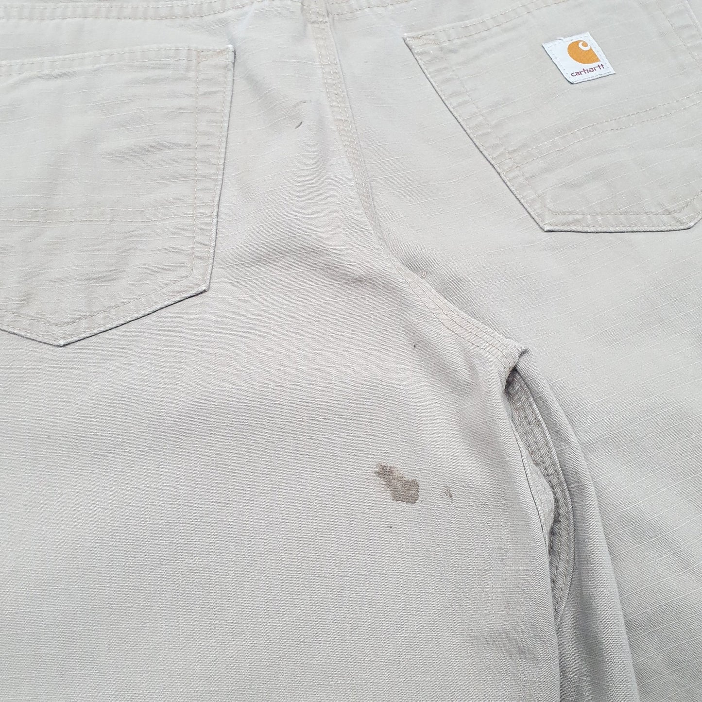Mens Beige Carhartt Ripstop Work Wear Carpenter Shorts