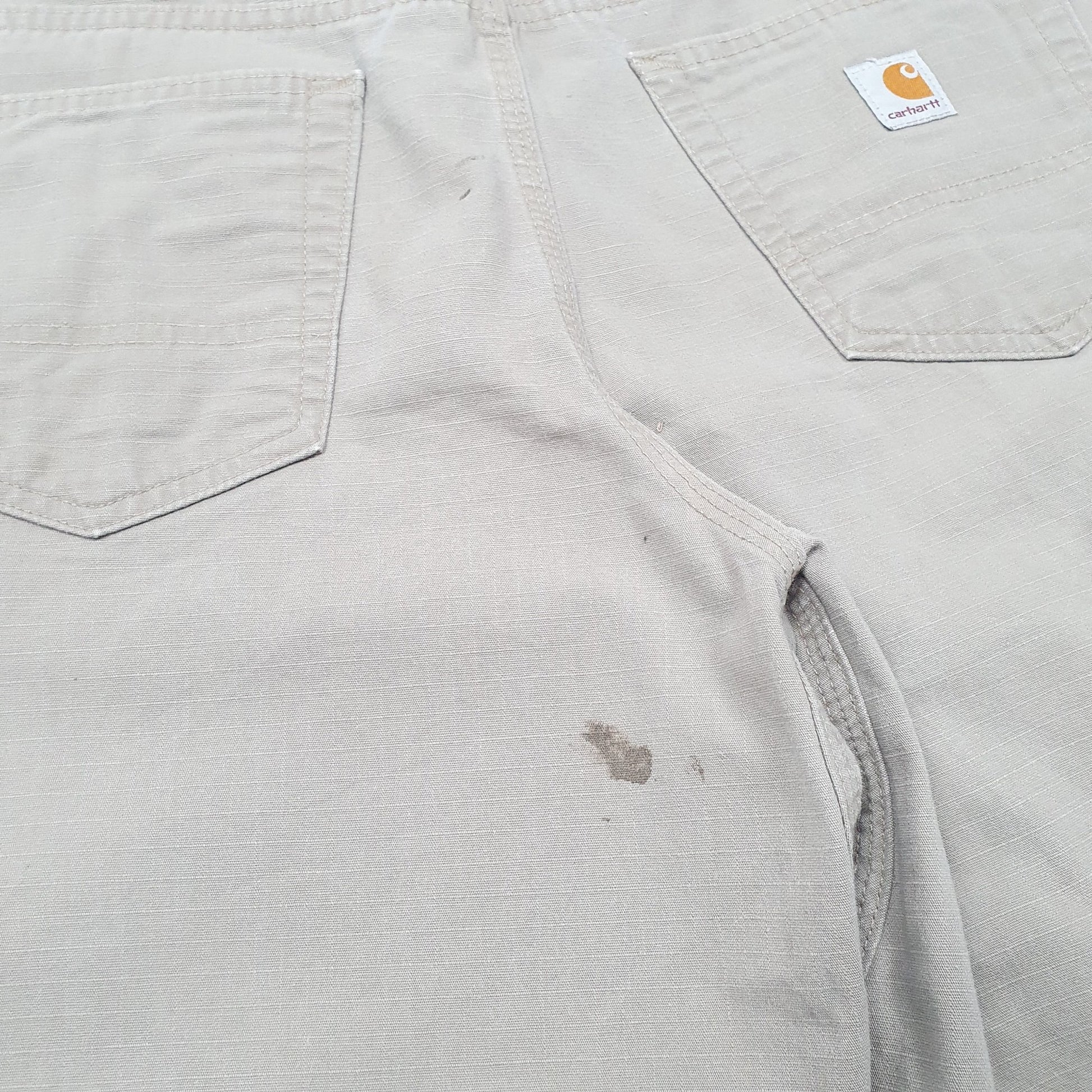 Mens Beige Carhartt Ripstop Work Wear Carpenter Shorts