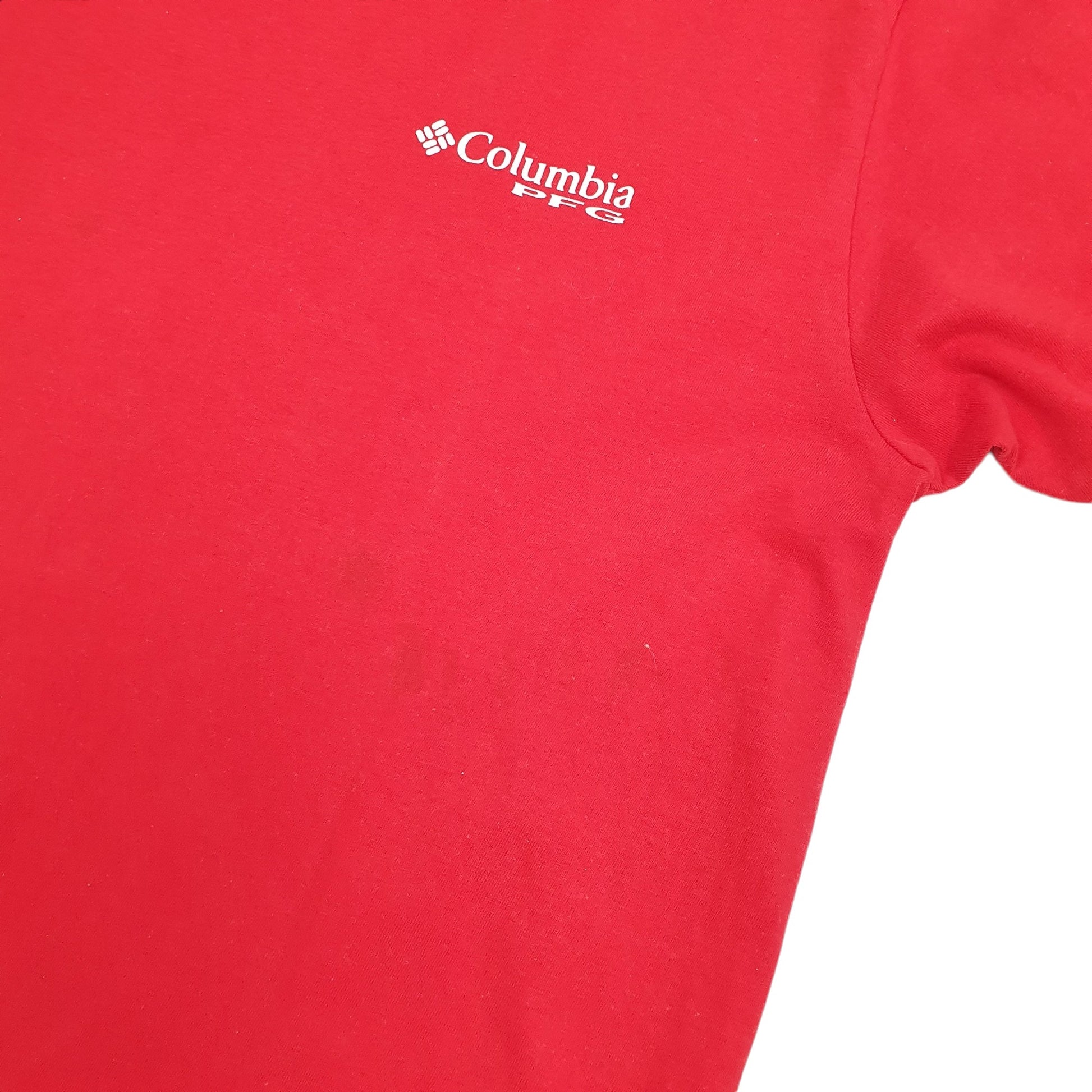 Mens Red Columbia Sportswear  Short Sleeve T Shirt