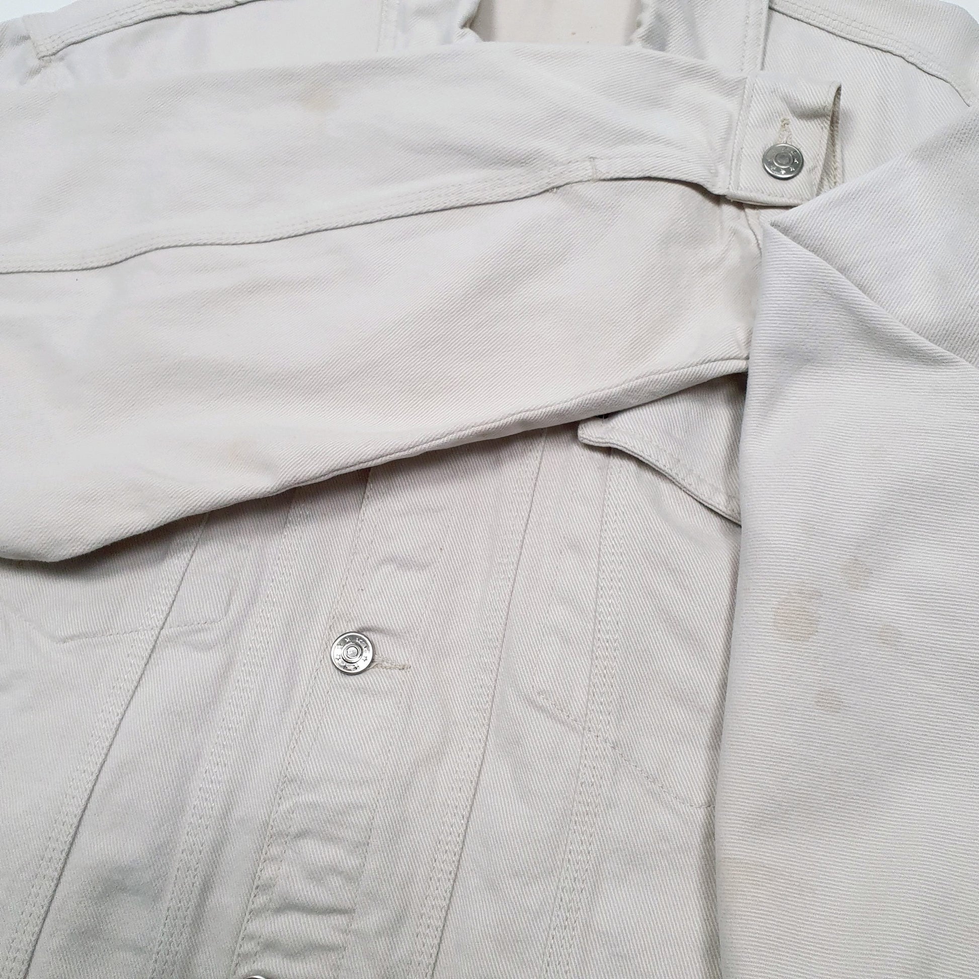 Mens Cream Sea Board  Denim Jacket Coat