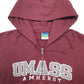 Mens Burgundy Champion UMASS A MHERST USA College Full Zip Jumper