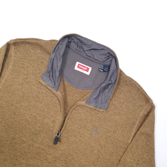 Wrangler Quarter Zip Fleece L Brown