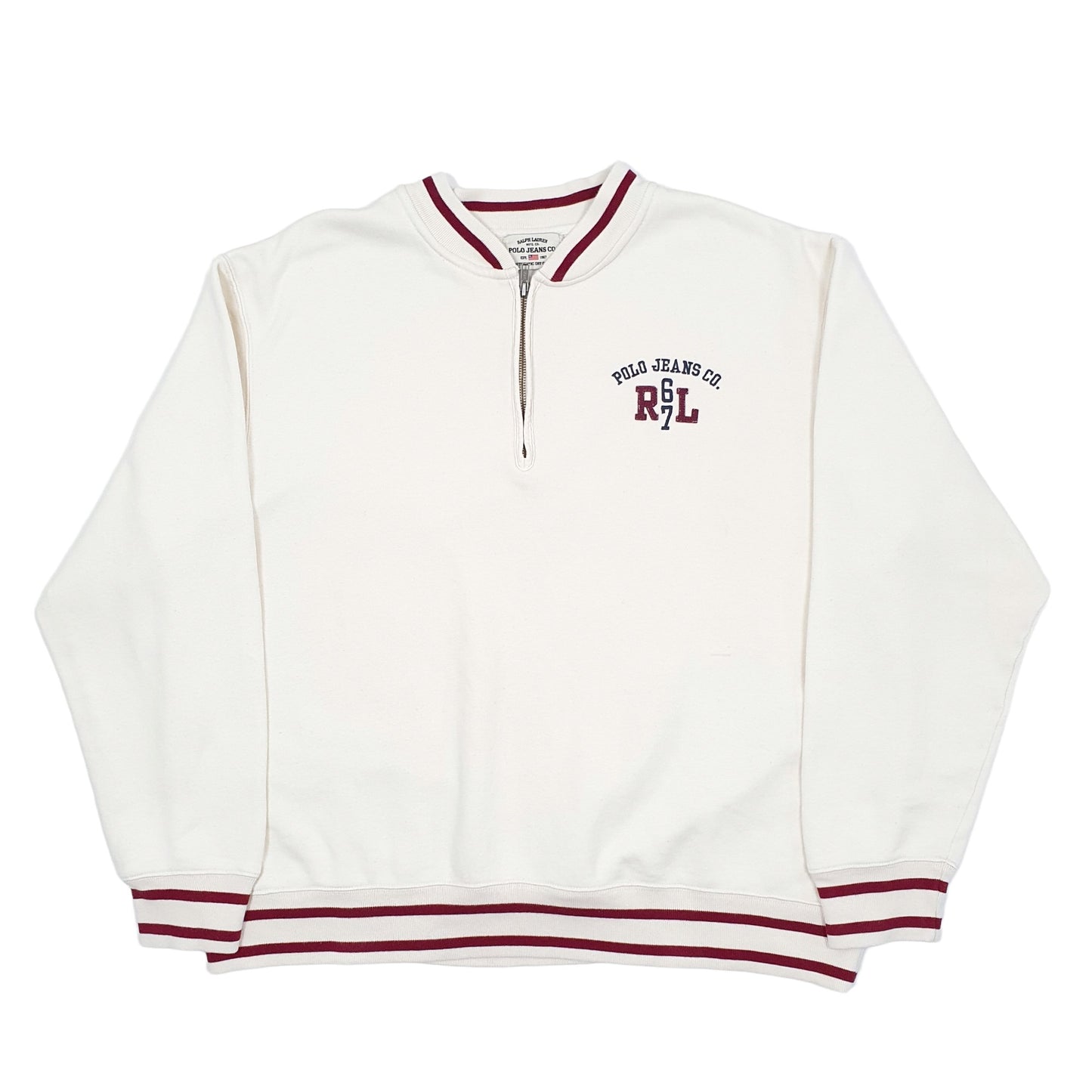 Polo Ralph Lauren Polo Jeans Spellout Quarter Zip XXL Cream