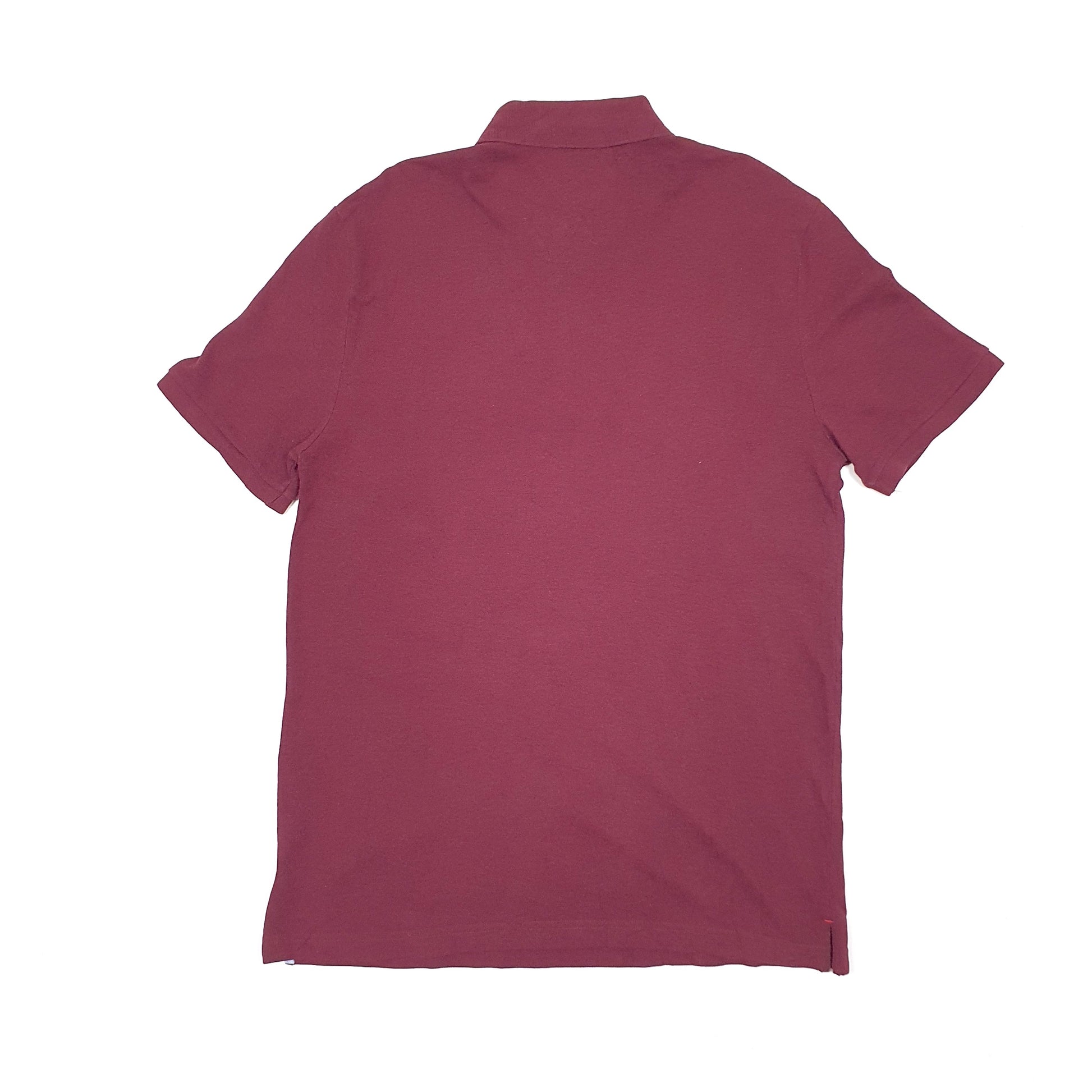 Mens Burgundy Tommy Hilfiger Custom Fit Short Sleeve Polo Shirt