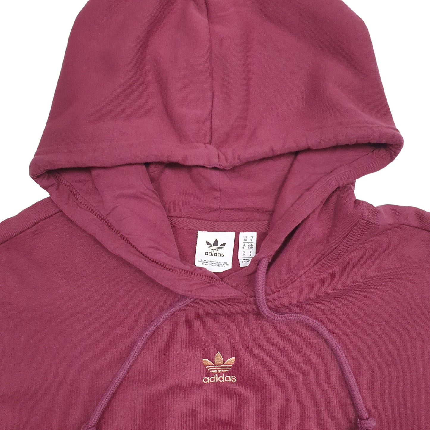 Mens Burgundy Adidas  Hoodie Jumper