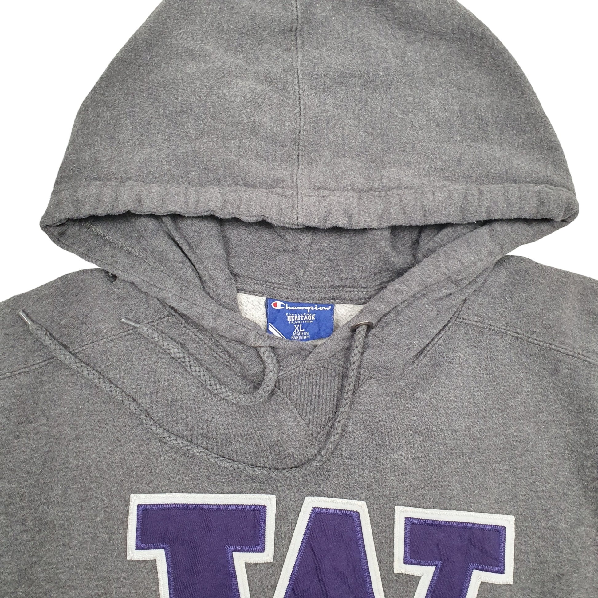 Mens Grey Champion USA College Huskies Hoodie Jumper