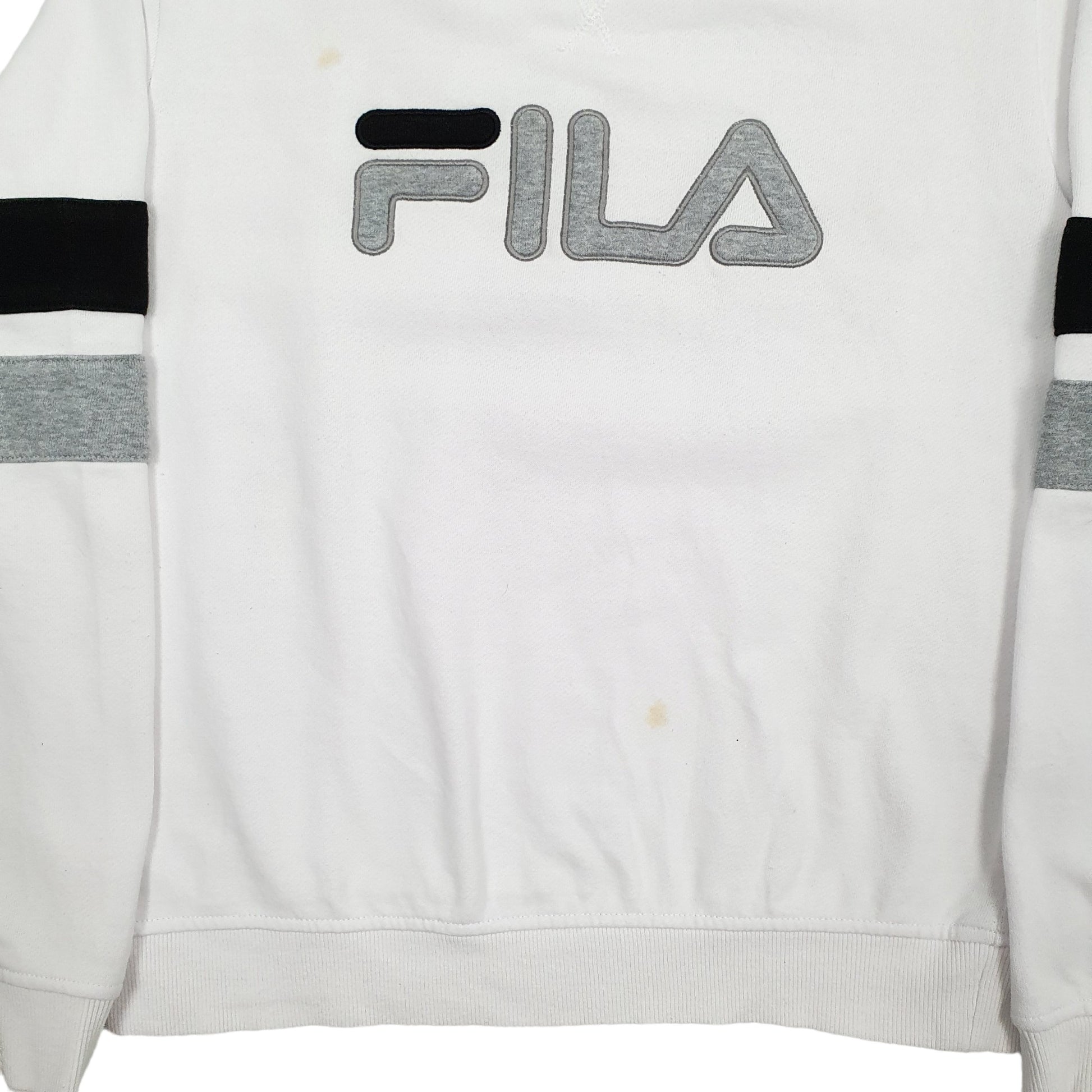 Mens White Fila Spellout Crewneck Jumper