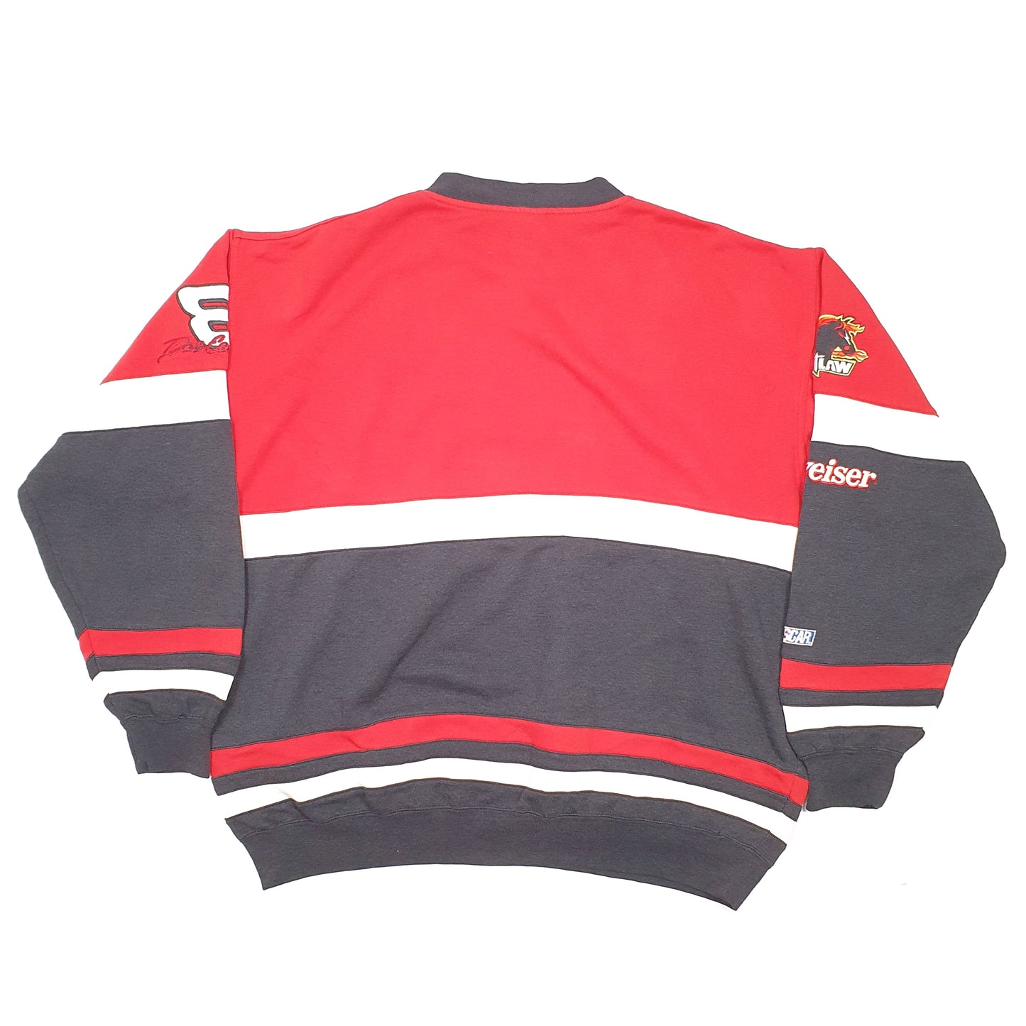 Mens Red Chase Authentics Budweiser Beer Nascar Bud Racing Crewneck Jumper