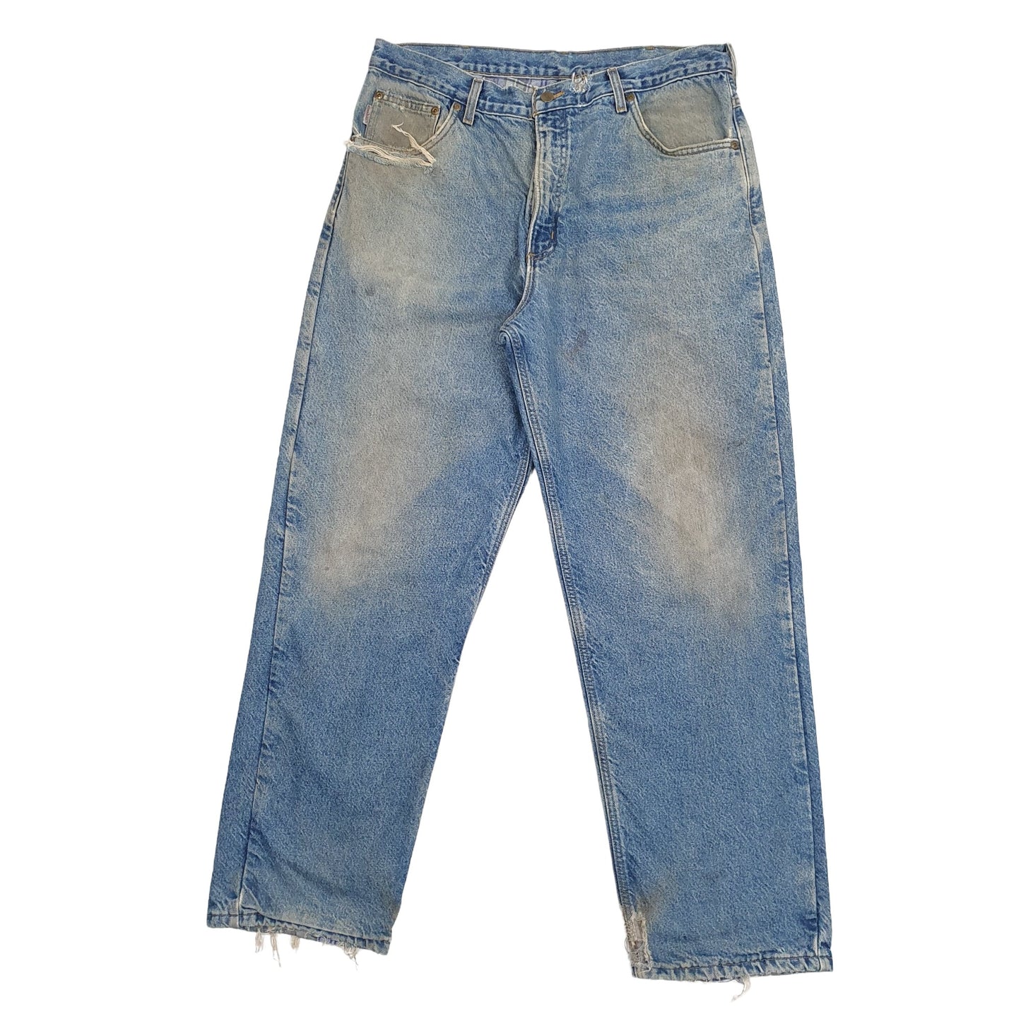 Mens Blue Carhartt Made In USA Carpenter JeansW38 L32