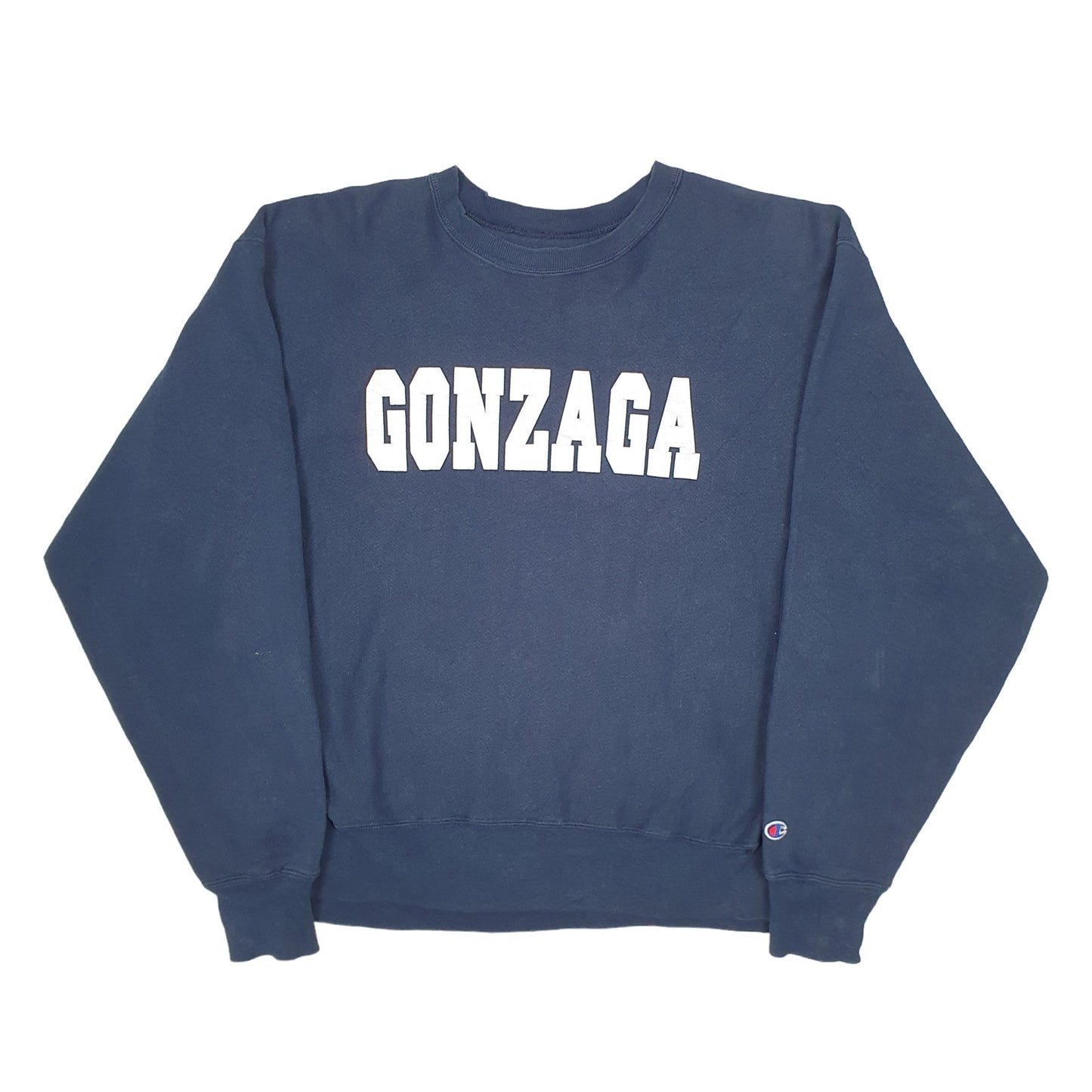 Mens Blue Champion USA College Reverse Weave Vintage Crewneck Jumper