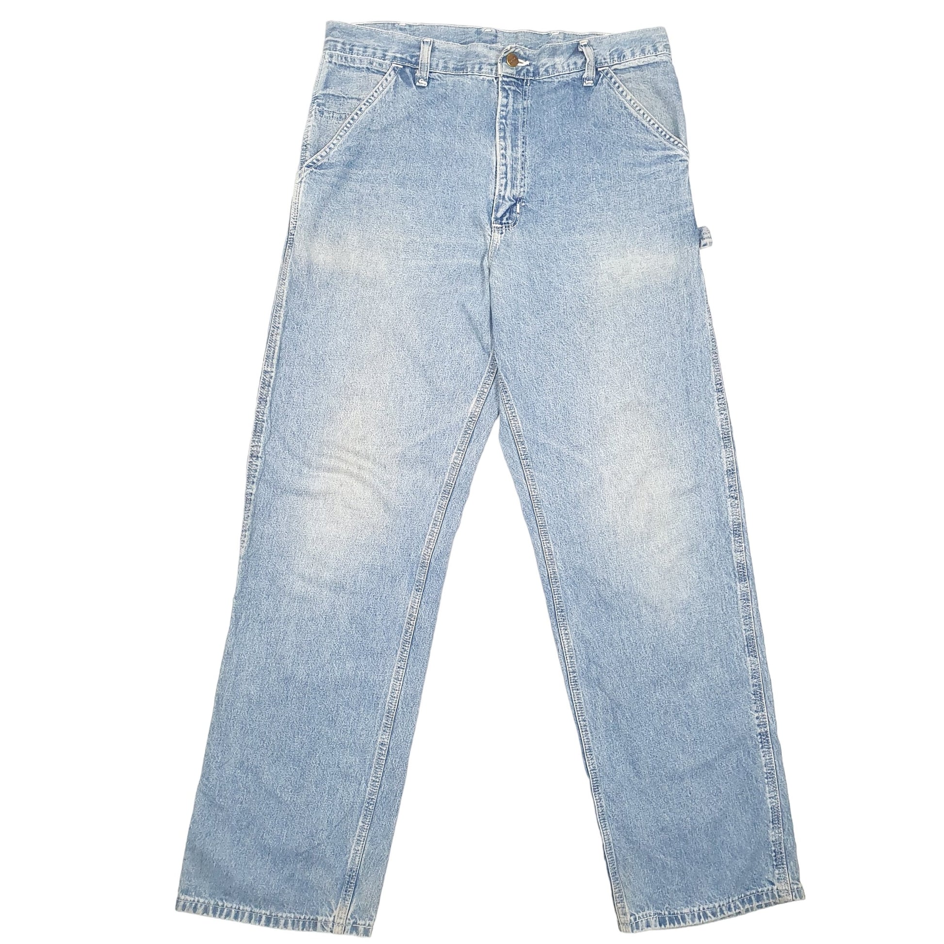 Mens Blue Carhartt Made In USA Uinon Carpenter JeansW34 L32