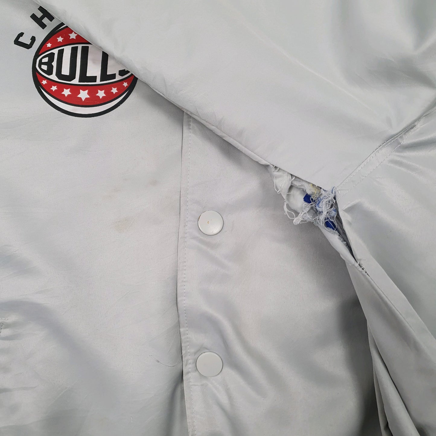 Mens Grey NBA Chicago Bulls Basketball Varsity  Coat