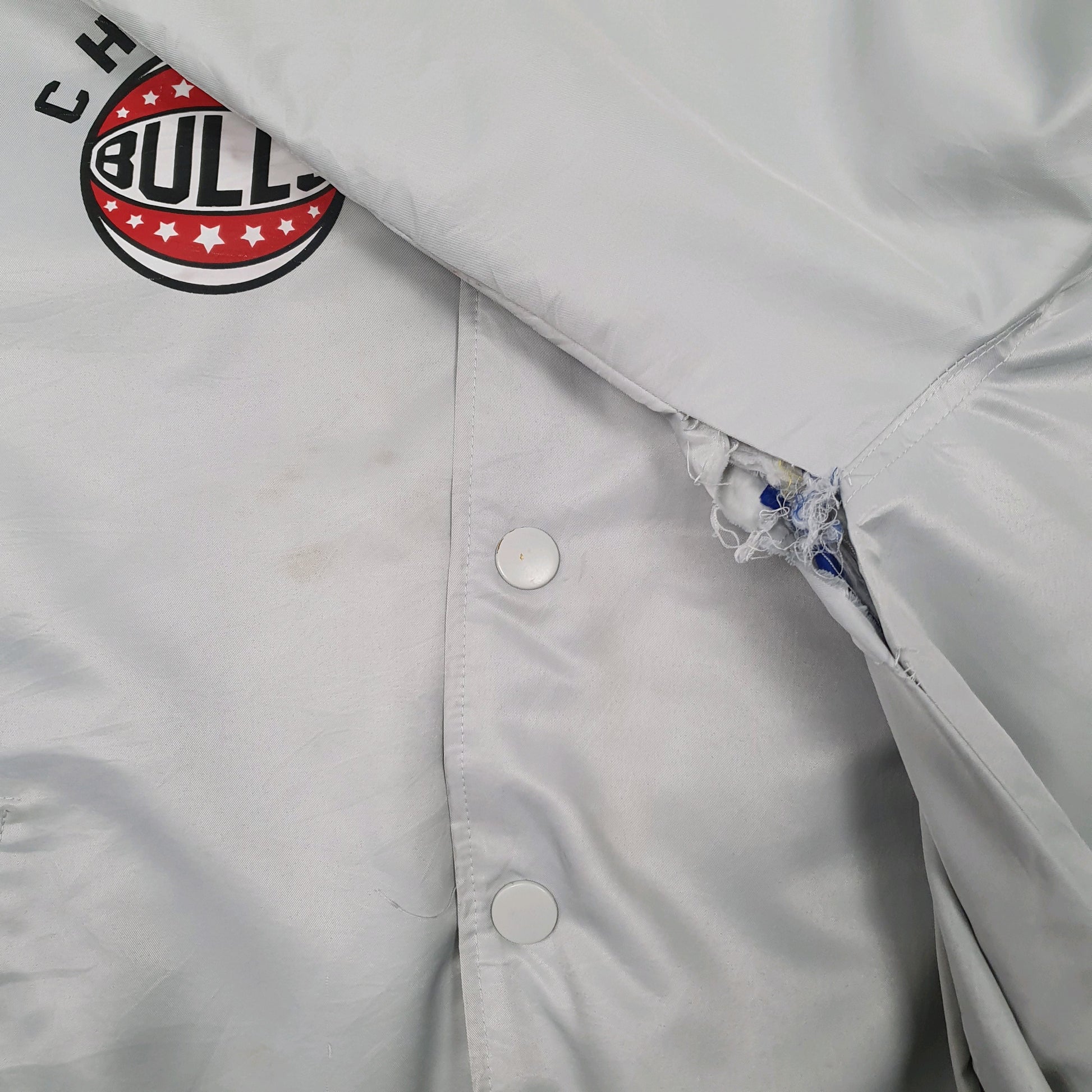 Mens Grey NBA Chicago Bulls Basketball Varsity  Coat