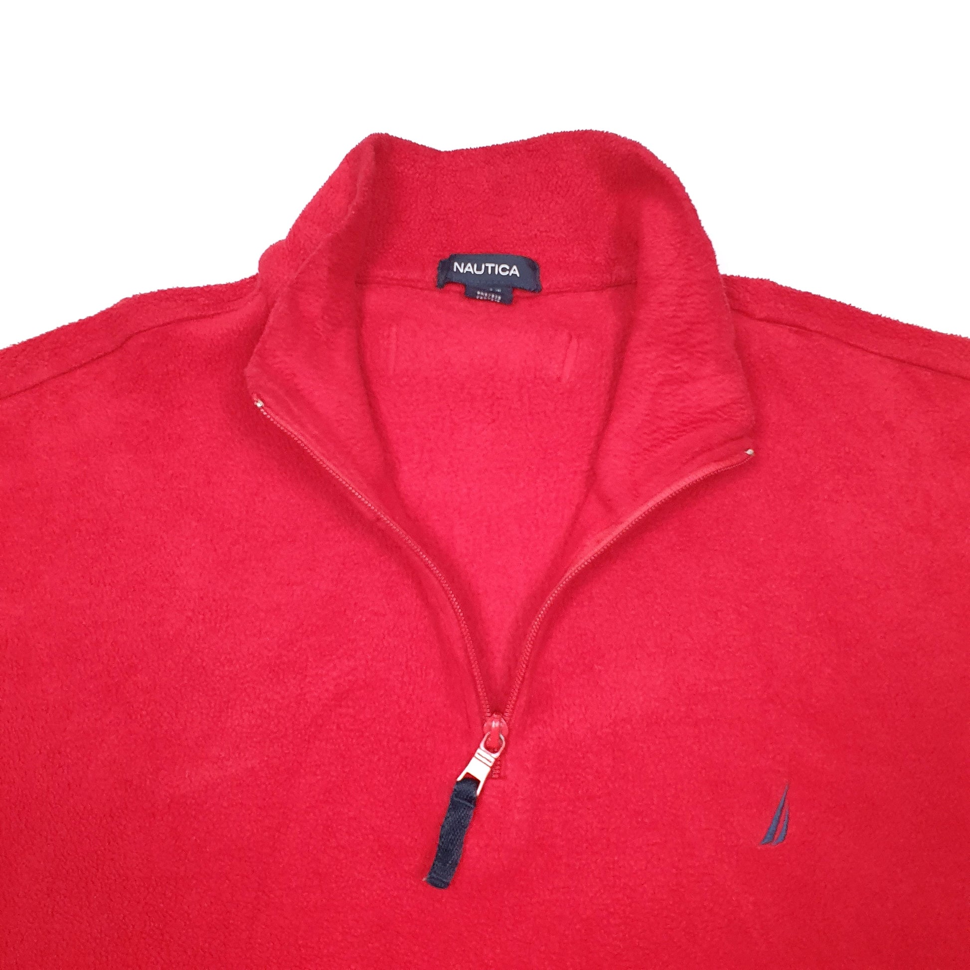Mens Red Nautica  Quarter Zip Jumper