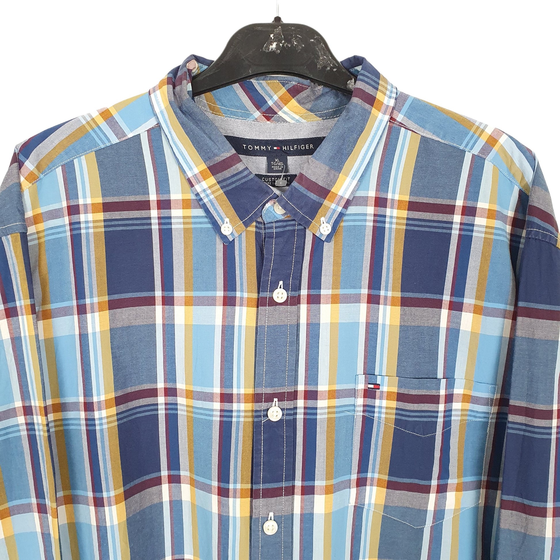 Tommy Hilfiger Long Sleeve Regular Fit Check Shirt Blue