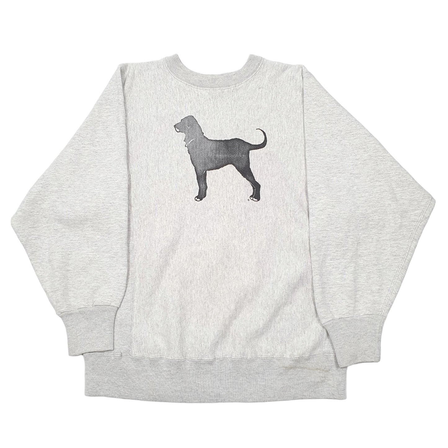 Mens Grey Kellsport Reverse Weave Made In USA Black Dog Vinyard Crewneck Jumper