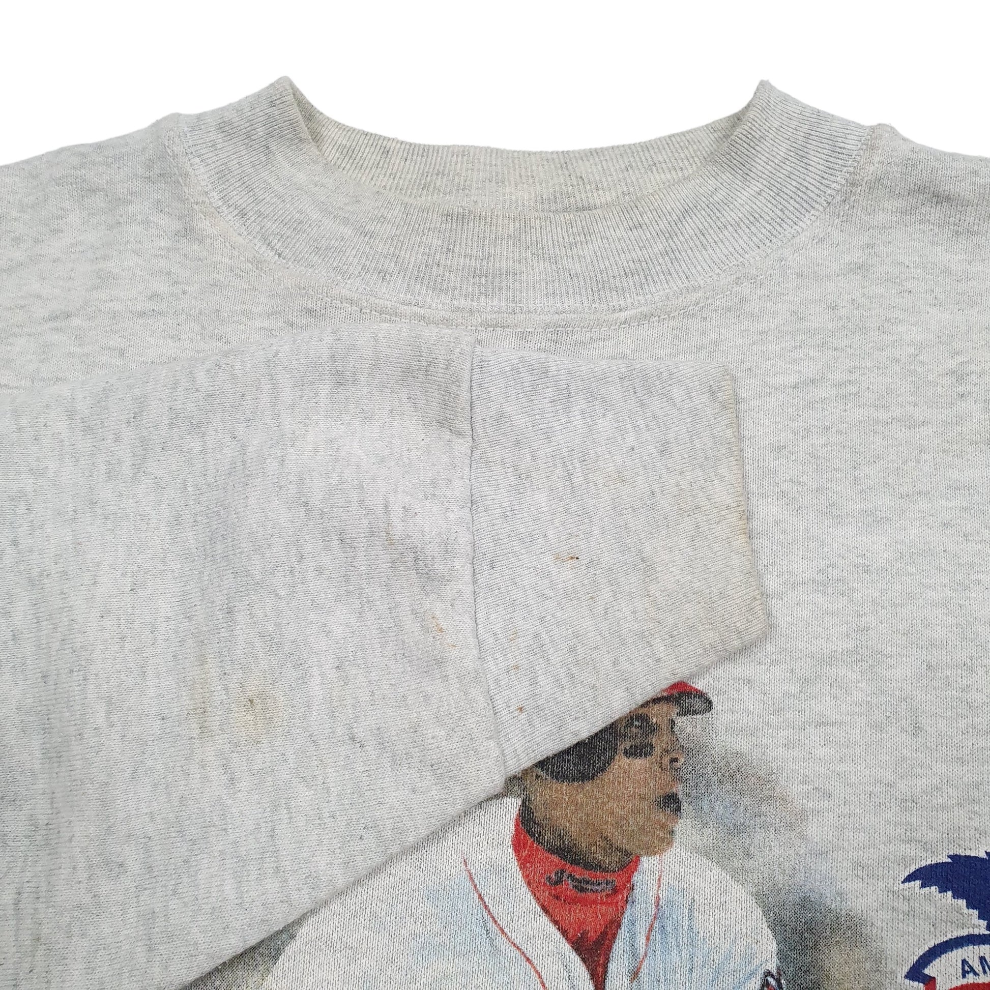 Fruit of The Loom Cleveland Indians baseball 90s Vintage Crewneck L Grey