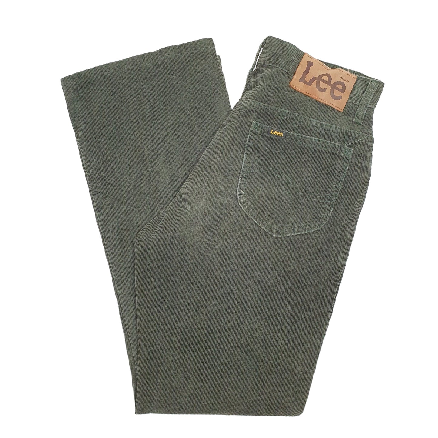 Mens Green Lee  Corduroy Trousers