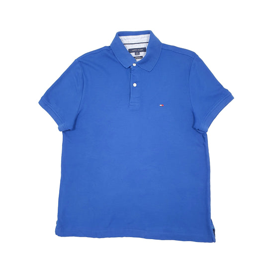 Mens Blue Tommy Hilfiger Custom Fit Short Sleeve Polo Shirt